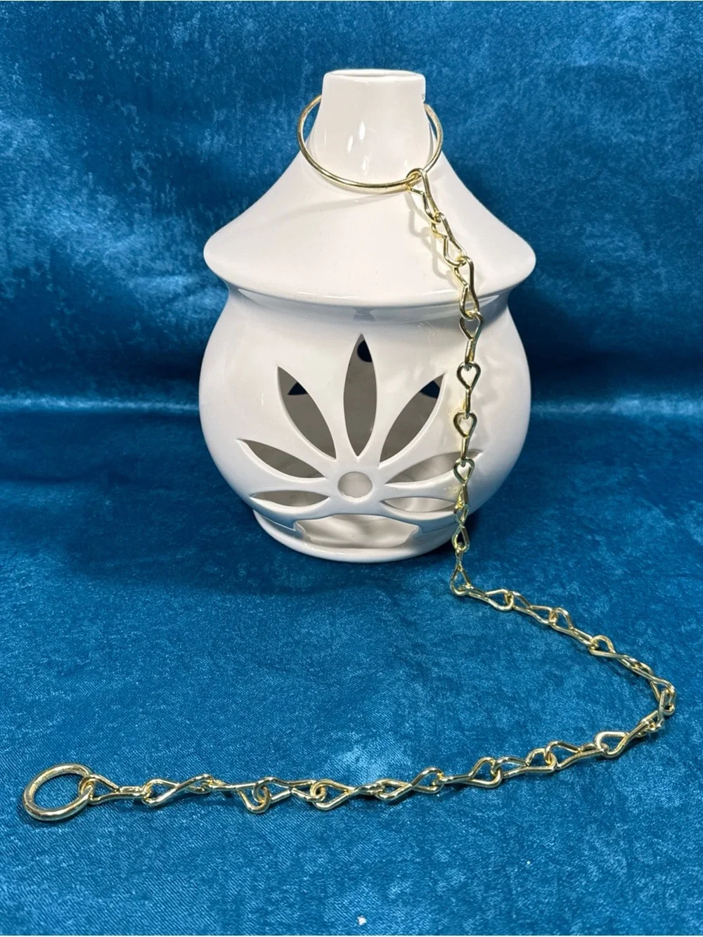 PartyLite Hanging or Tabletop Candle Holder Floral Cutout SONATA **FLAWED** - Picture 2 of 8